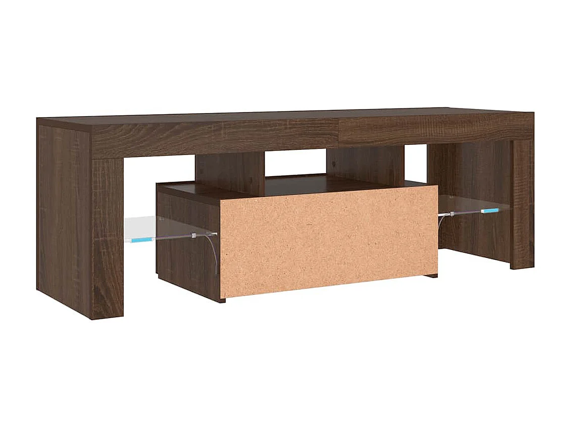 Meuble TV avec lumières LED chêne marron 120x35x40 cm