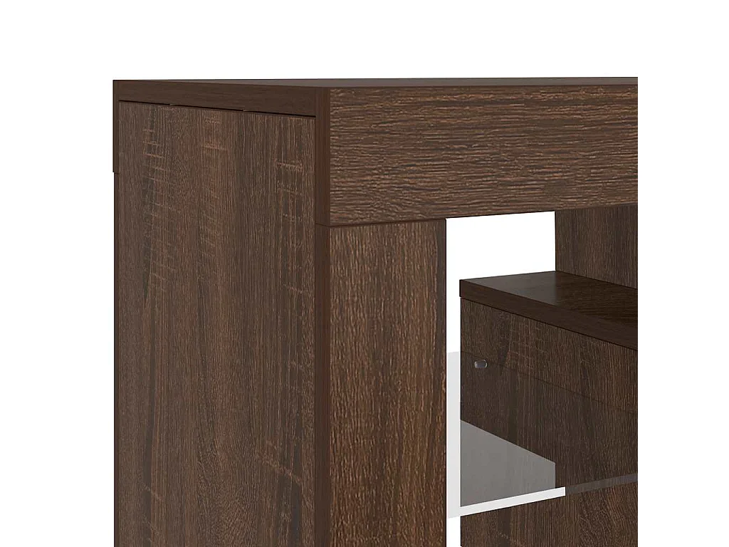 Meuble TV avec lumières LED chêne marron 120x35x40 cm