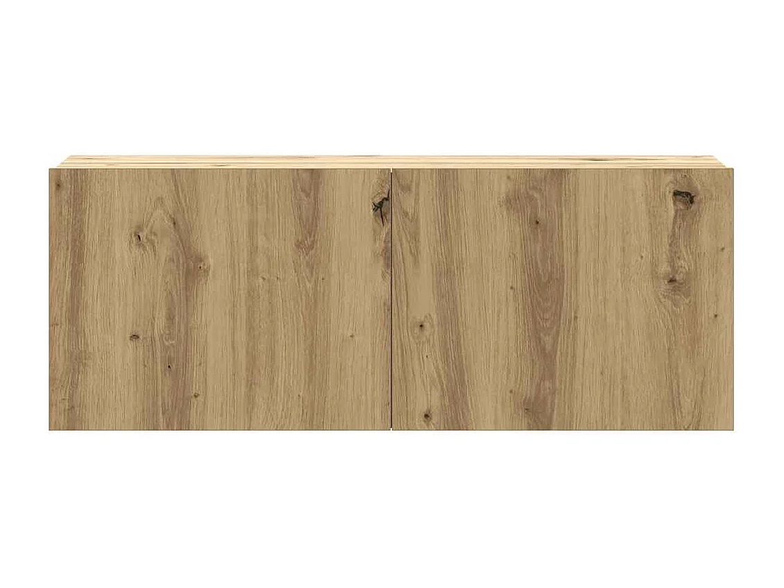 Set di mobili porta TV da parete da 8 pezzi, in rovere lavorato a mano