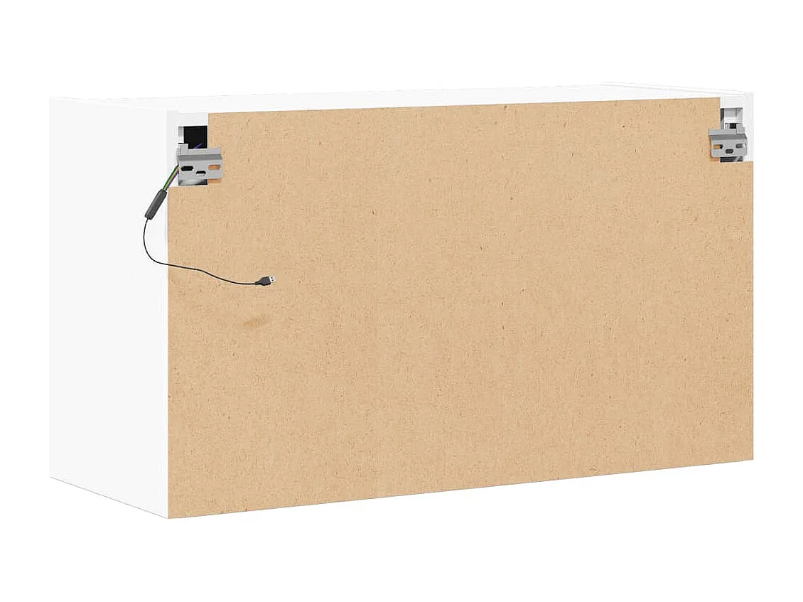 Mobile porta TV a parete con luci LED, bianco, 80x31x45 cm