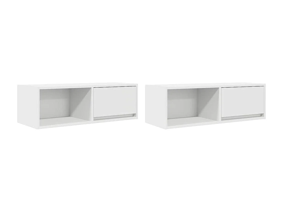 Mobile TV 2 pezzi bianco 80x31x25,5 cm in legno ingegnerizzato