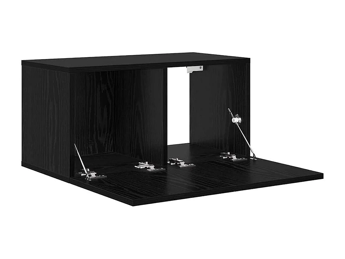 Mueble de TV de 3 piezas Negro 60 x 30 x 30 cm Madera de ingeniería