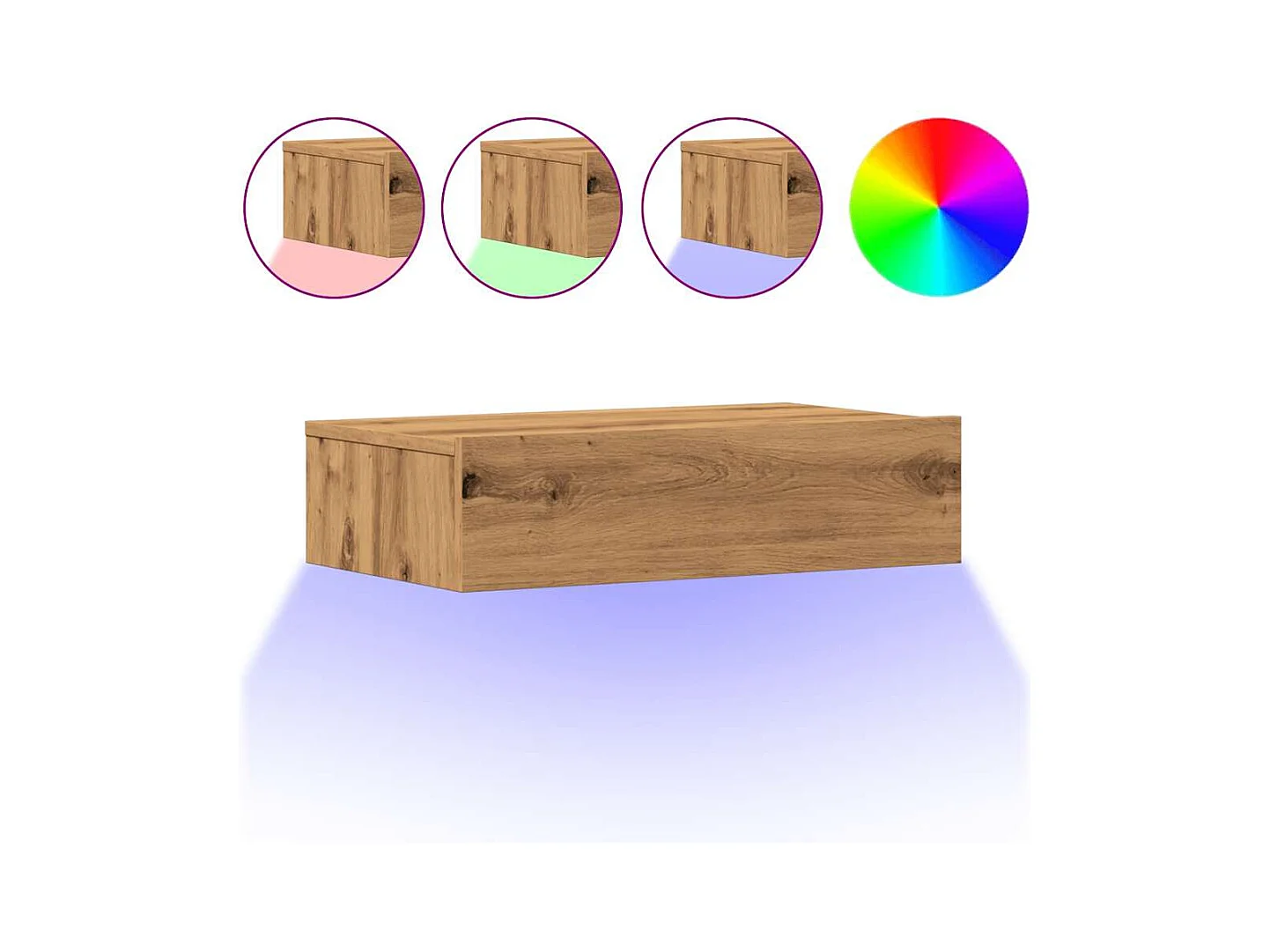 Meubles TV avec éclairages LED 2 pcs chêne artisanal