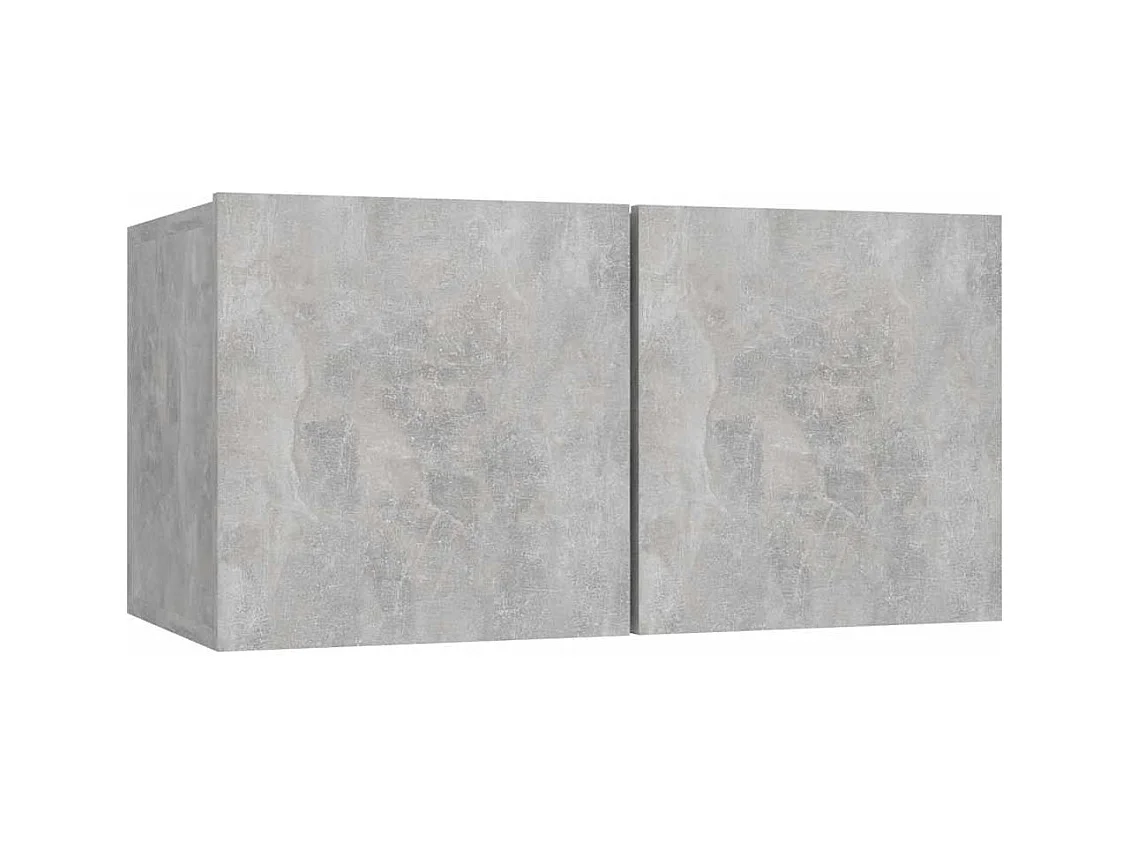 Mobile TV da parete 3 pezzi, grigio cemento, 60x30x30 cm