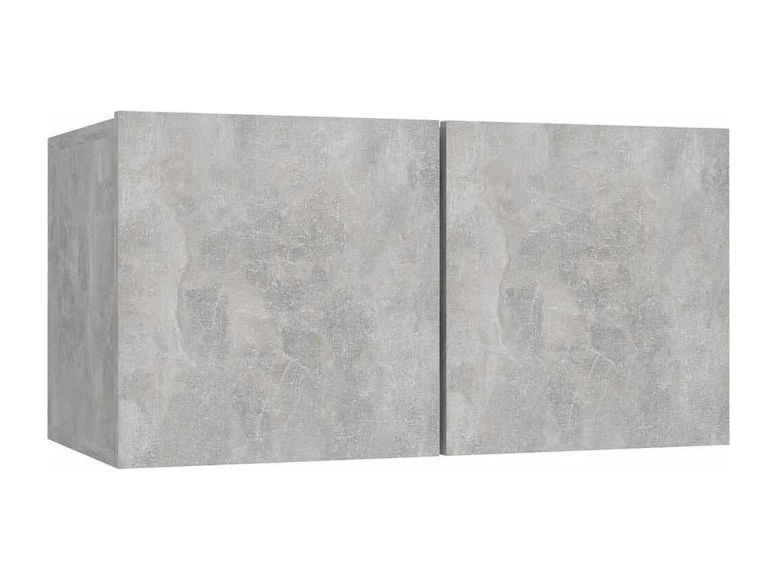 Mobile TV da parete 3 pezzi, grigio cemento, 60x30x30 cm