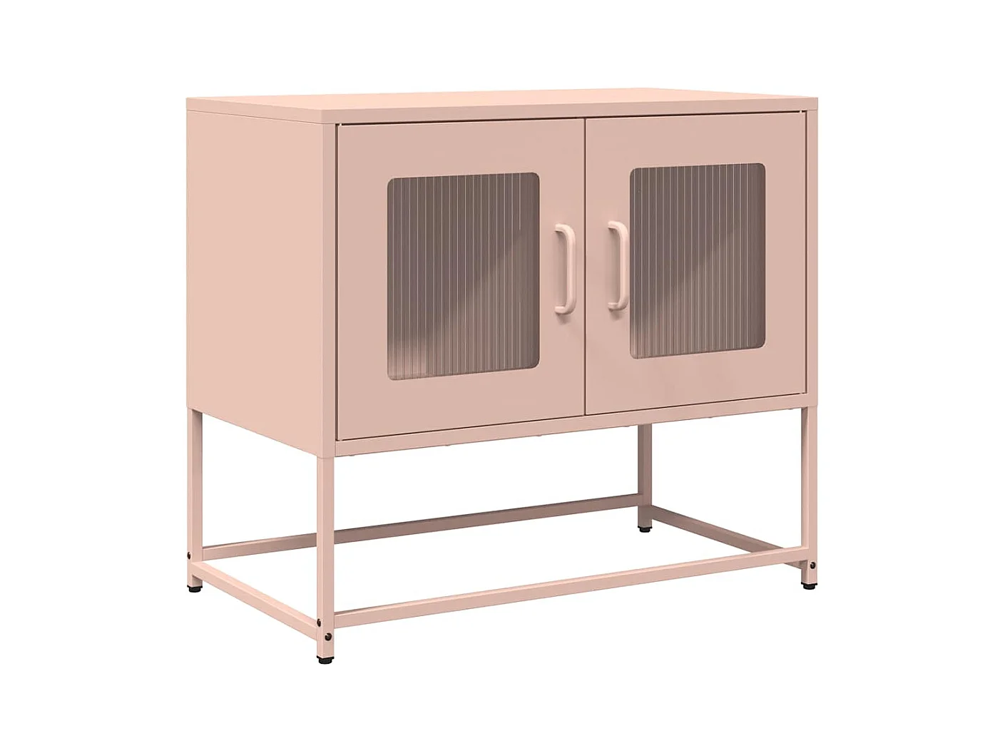 Meuble TV rose 68x39x60,5 cm acier laminé à froid