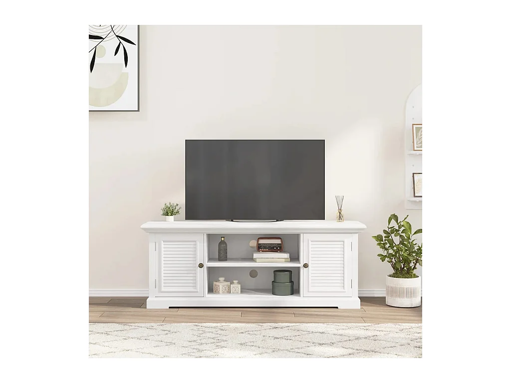 Meuble TV blanc 110x30x41 cm bois d'ingénierie