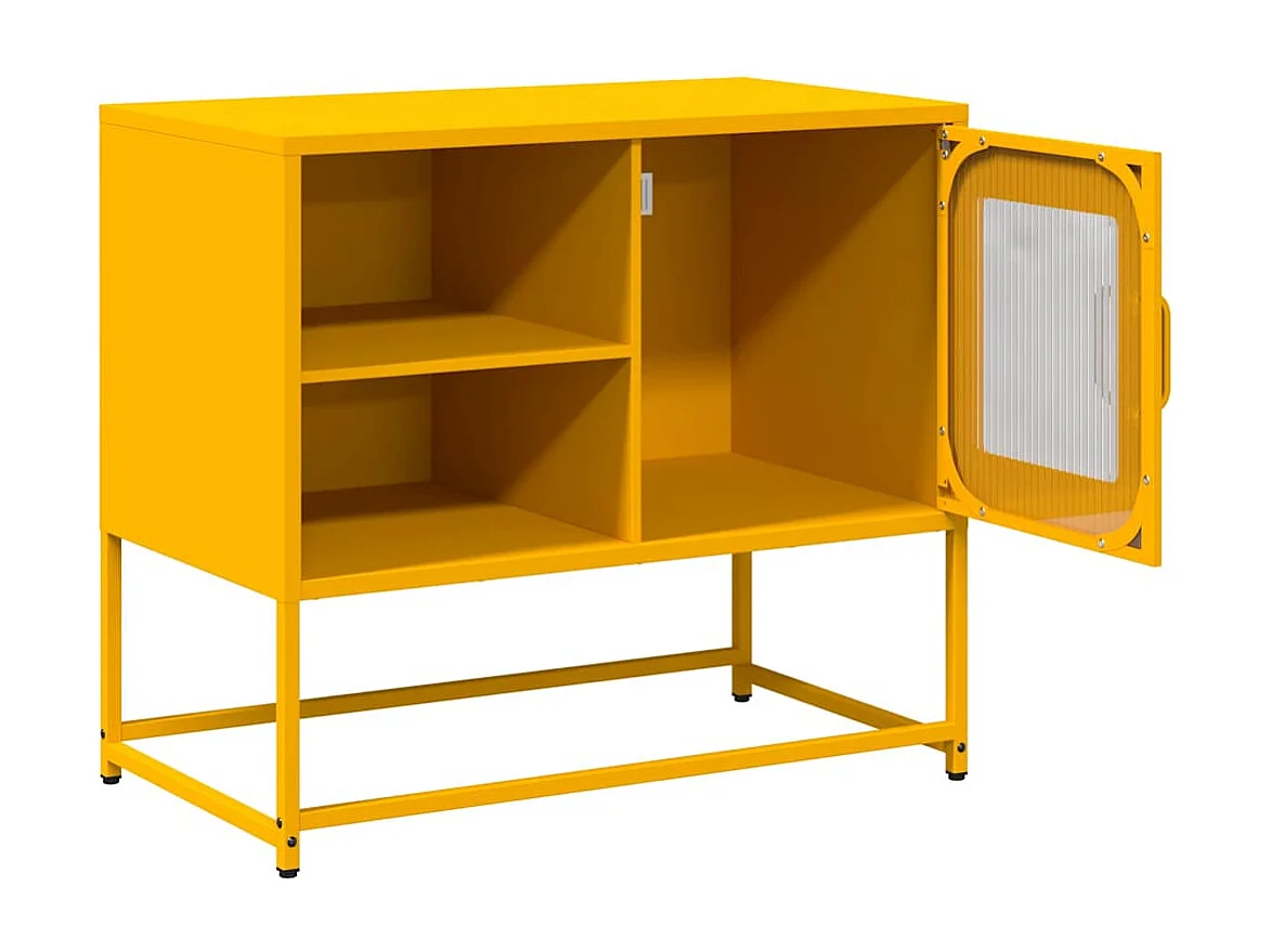 Mueble de TV amarillo mostaza 68x39x60,5 cm acero