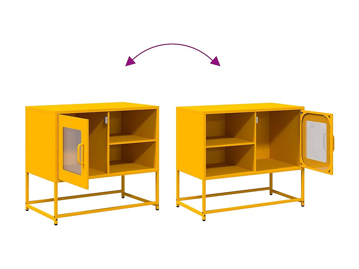 Mosterdgele tv-kast 68x39x60,5 cm staal
