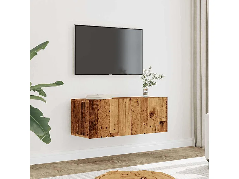 Meubles TV muraux 2 pcs vieux bois 80x30x30 cm