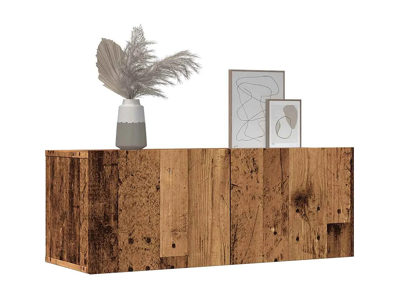 Meubles TV muraux 2 pcs vieux bois 80x30x30 cm