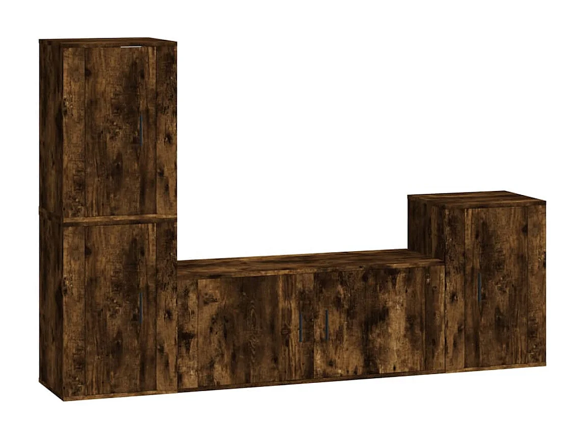 Ensemble de meubles TV 4 pcs Chêne fumé Bois d'ingénierie