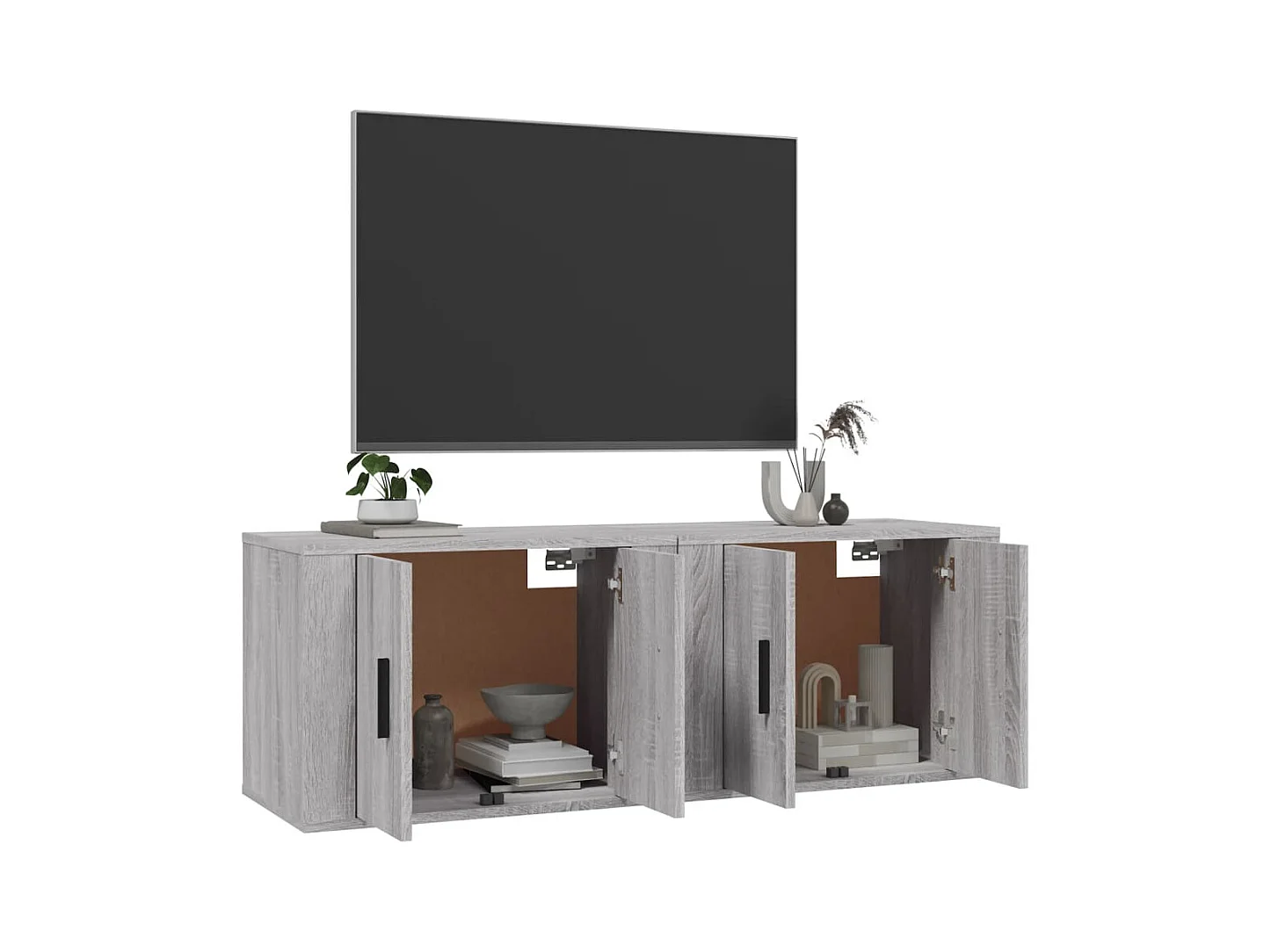 Meubles TV muraux 2 pcs sonoma gris 57x34,5x40 cm