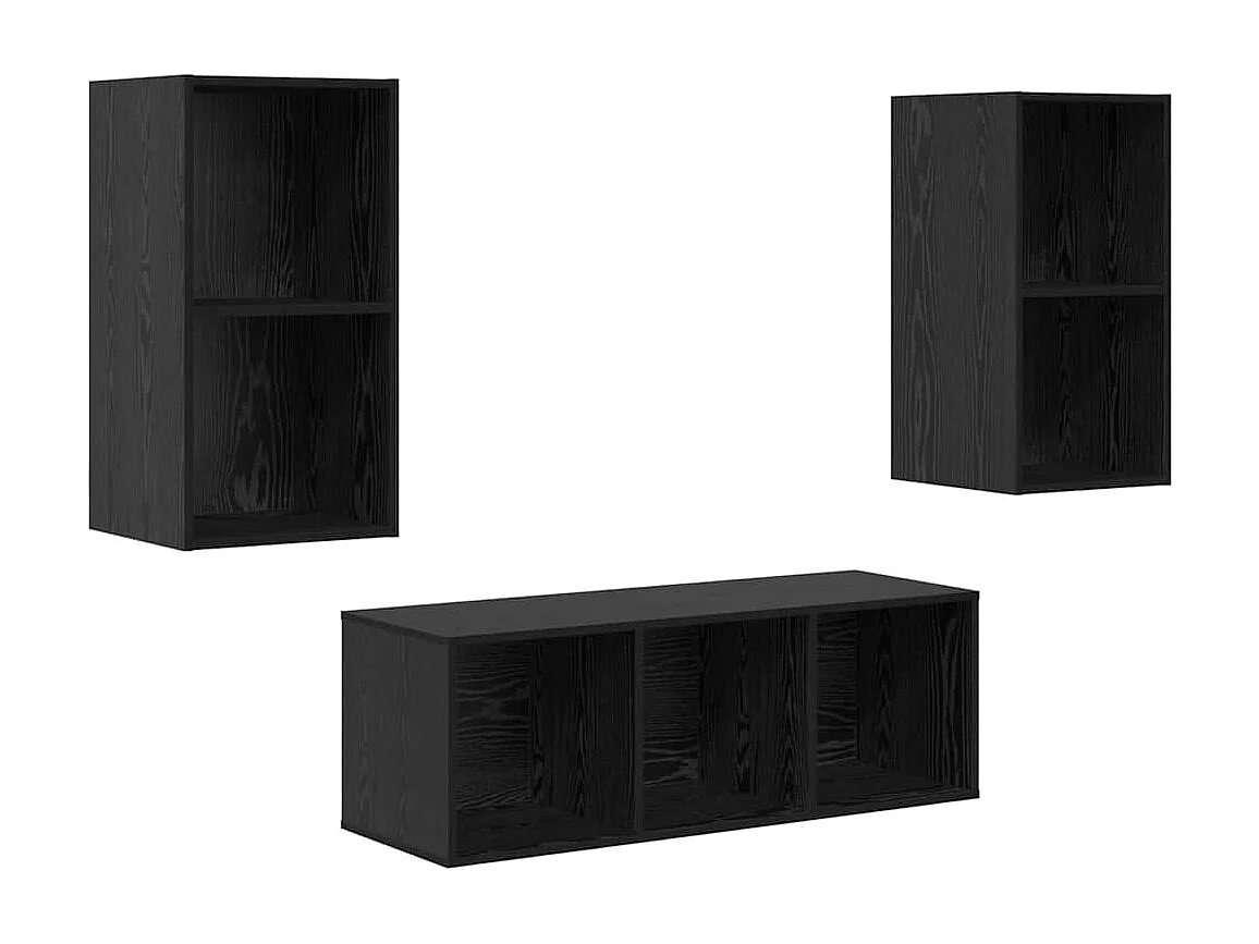Ensemble de meubles TV 3 pcs Chêne noir 37 x 37 x 107 cm