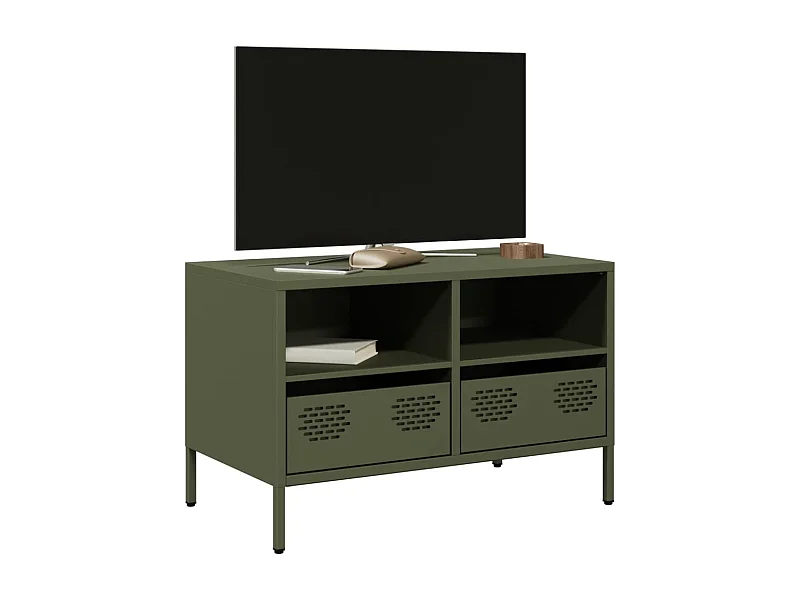 Olijfgroene tv-kast 68x39x43,5 cm koudgewalst staal