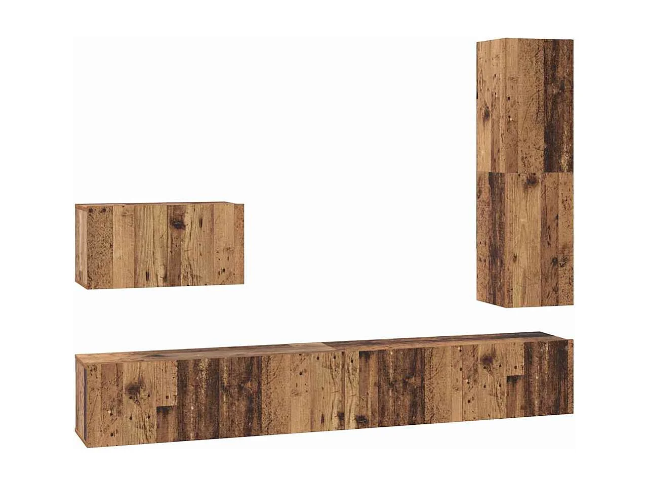 Ensemble meuble TV 4 pcs Bois ancien 30.5 x 30 x 110 cm