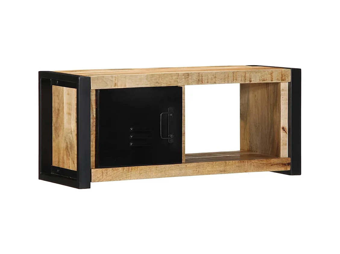 Meuble TV 80x30x35 cm bois massif de manguier brut