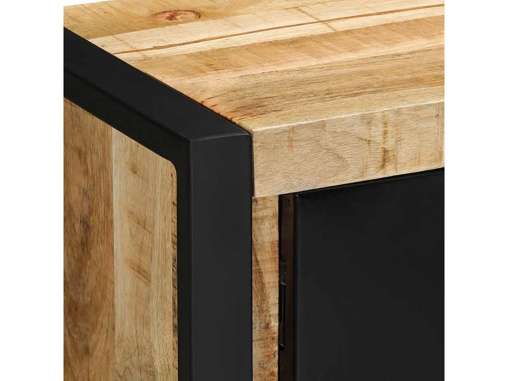 Meuble TV 80x30x35 cm bois massif de manguier brut