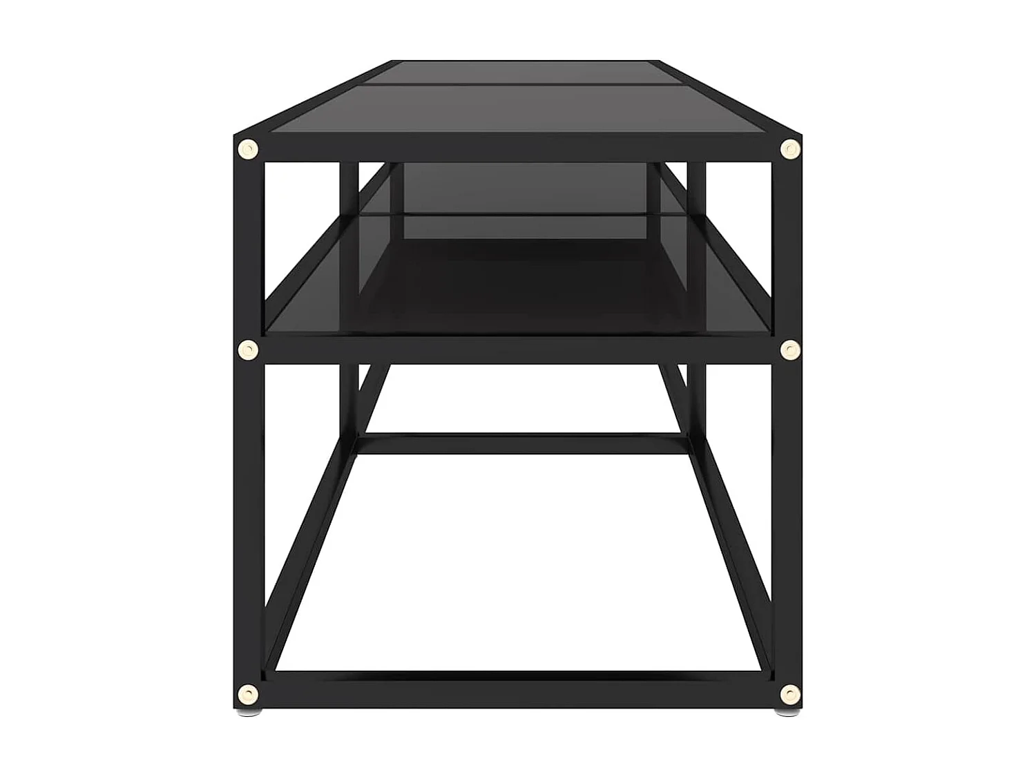 Meuble TV Noir 140x40x40,5 cm Verre trempé