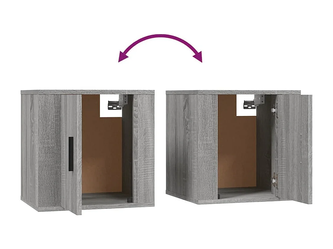 Mueble TV de pared de 2 piezas Sonoma gris 40x34,5x40 cm