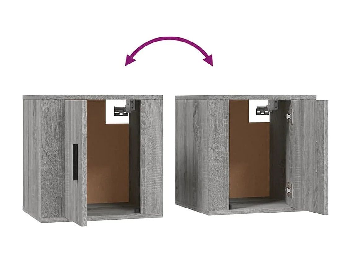 Mueble TV de pared de 2 piezas Sonoma gris 40x34,5x40 cm