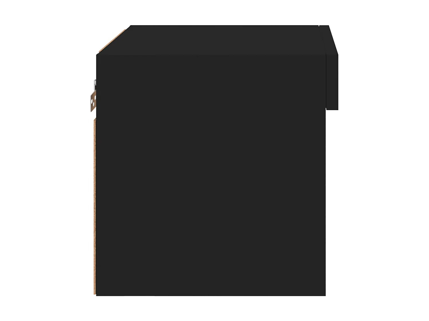 Tables de chevet murales avec lumières LED 2 pcs noir