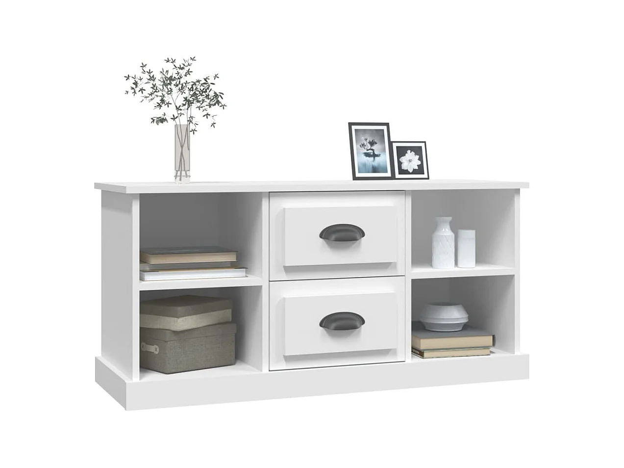 Meuble TV blanc 99,5x35,5x48 cm bois d'ingénierie