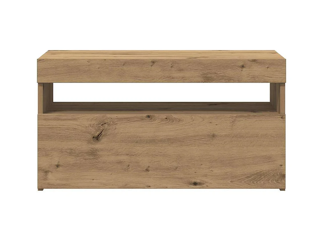 Muebles de TV con luces LED 2 piezas roble artesanal