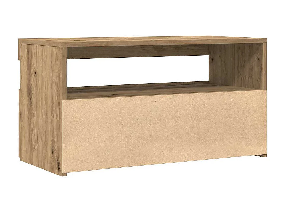 Meubles TV avec lumières LED 2 pcs chêne artisanal