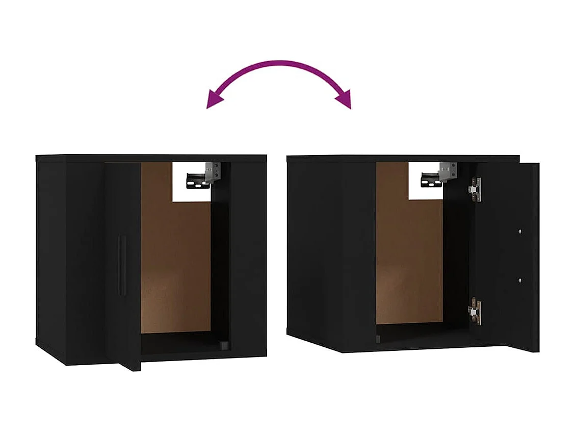 2-delige wand-tv-kast, zwart, 40x34,5x40 cm