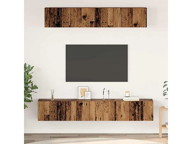 Set di mobili TV da 5 pezzi, legno anticato, 100 x 30 x 30 cm