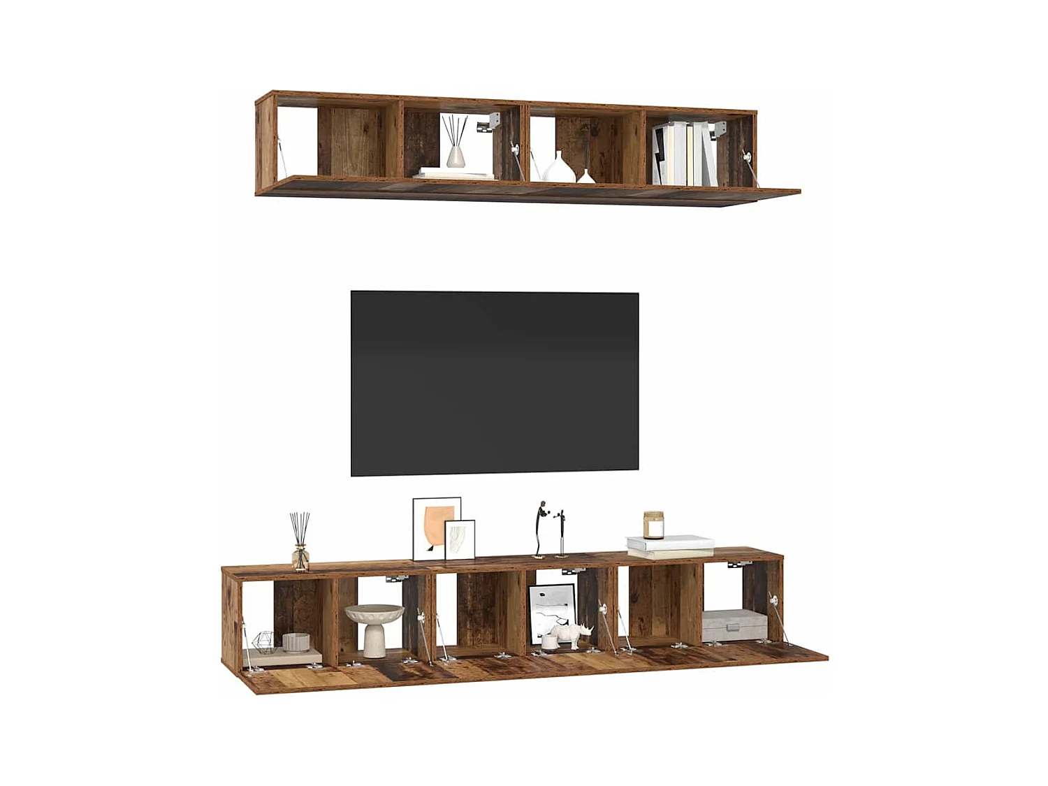 Set di mobili TV da 5 pezzi, legno anticato, 100 x 30 x 30 cm