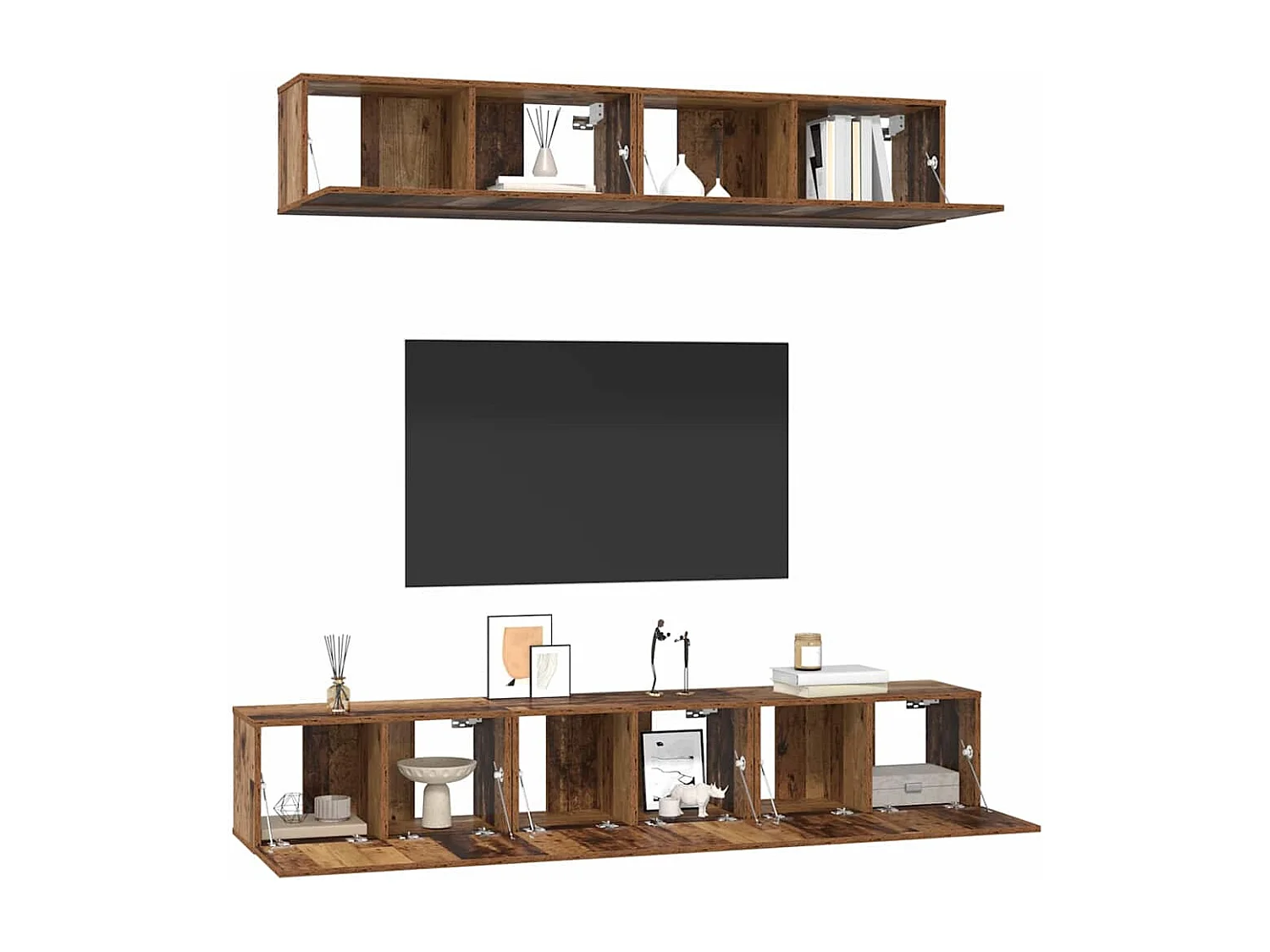 Ensemble meuble TV 5 pcs Bois ancien 100 x 30 x 30 cm