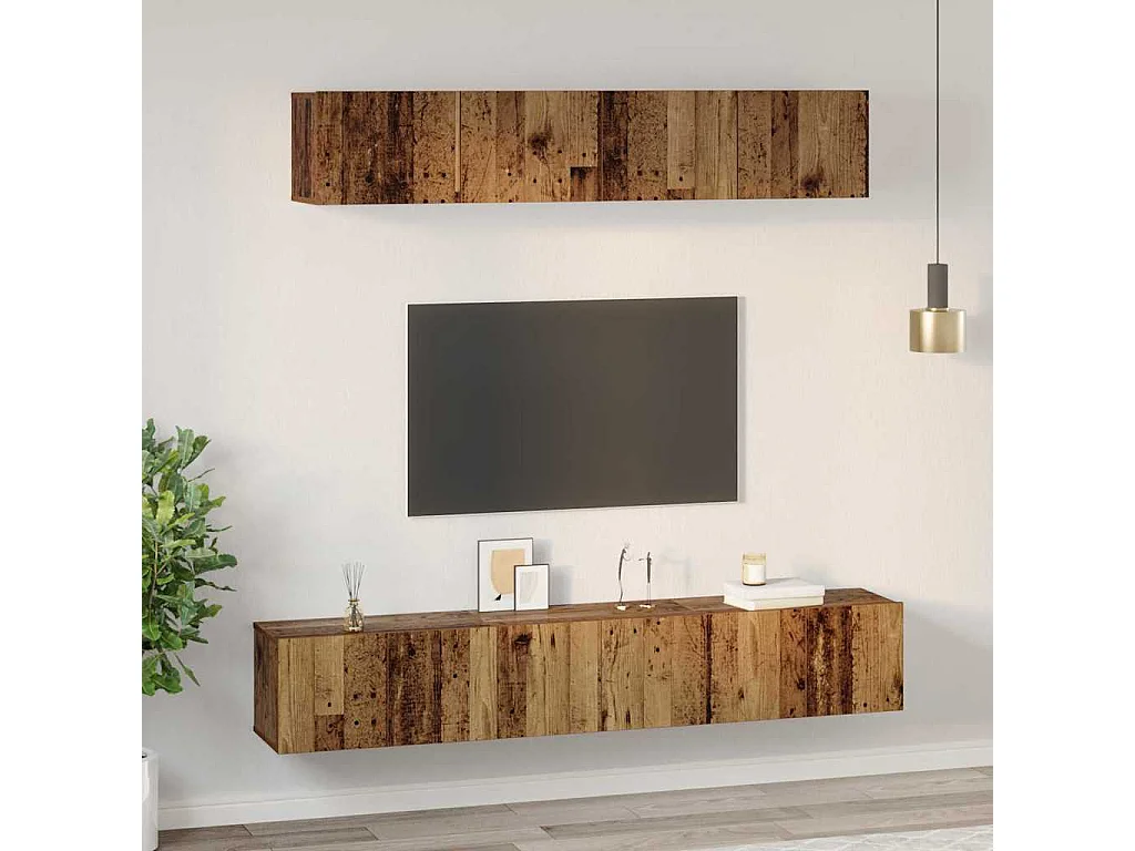 Ensemble meuble TV 5 pcs Bois ancien 100 x 30 x 30 cm