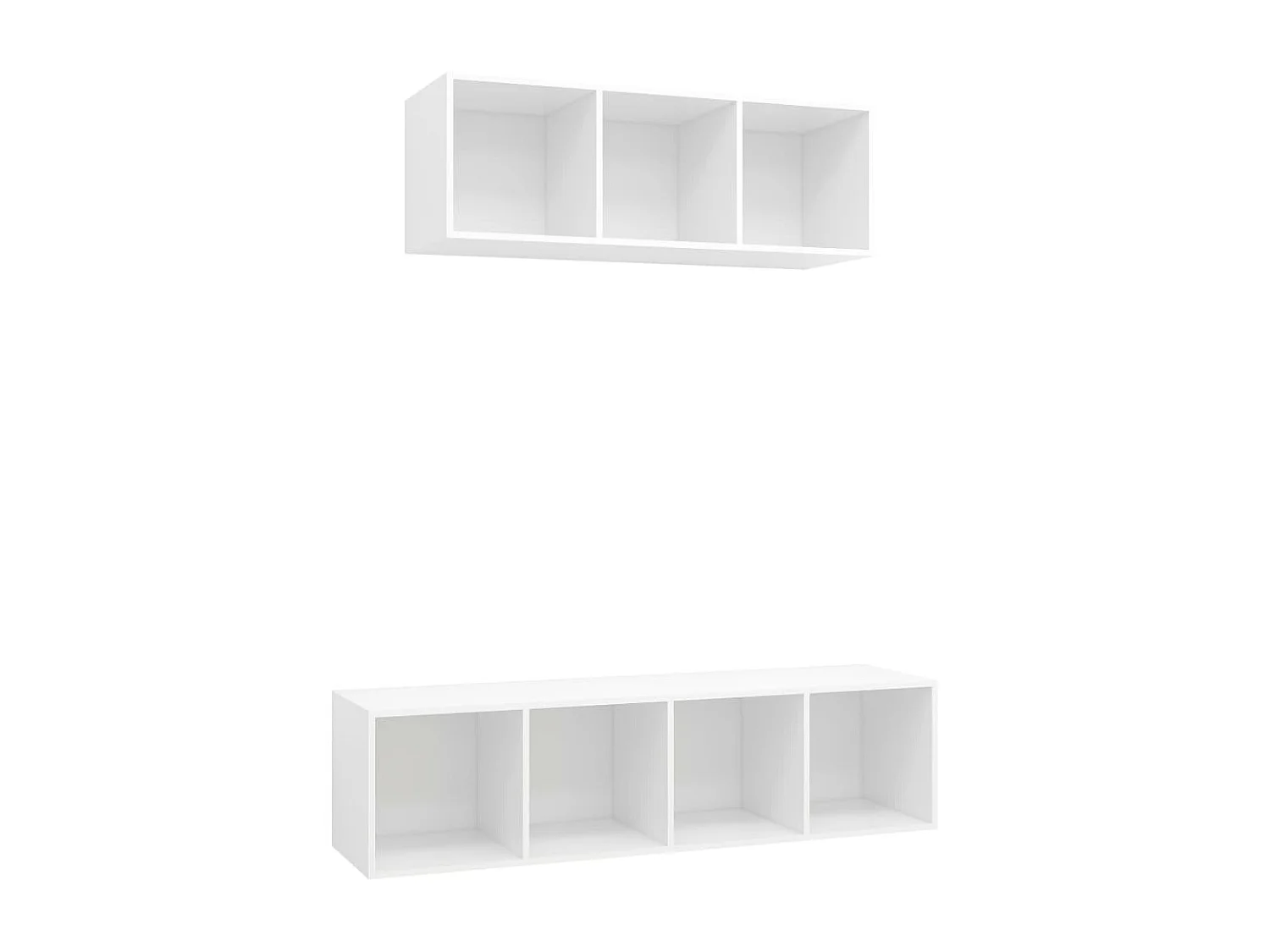 Ensemble de meuble TV 2 pcs Blanc Bois d'ingénierie