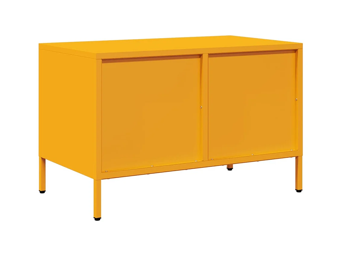 Mueble de TV amarillo mostaza 68x39x43,5 cm acero laminado en frío