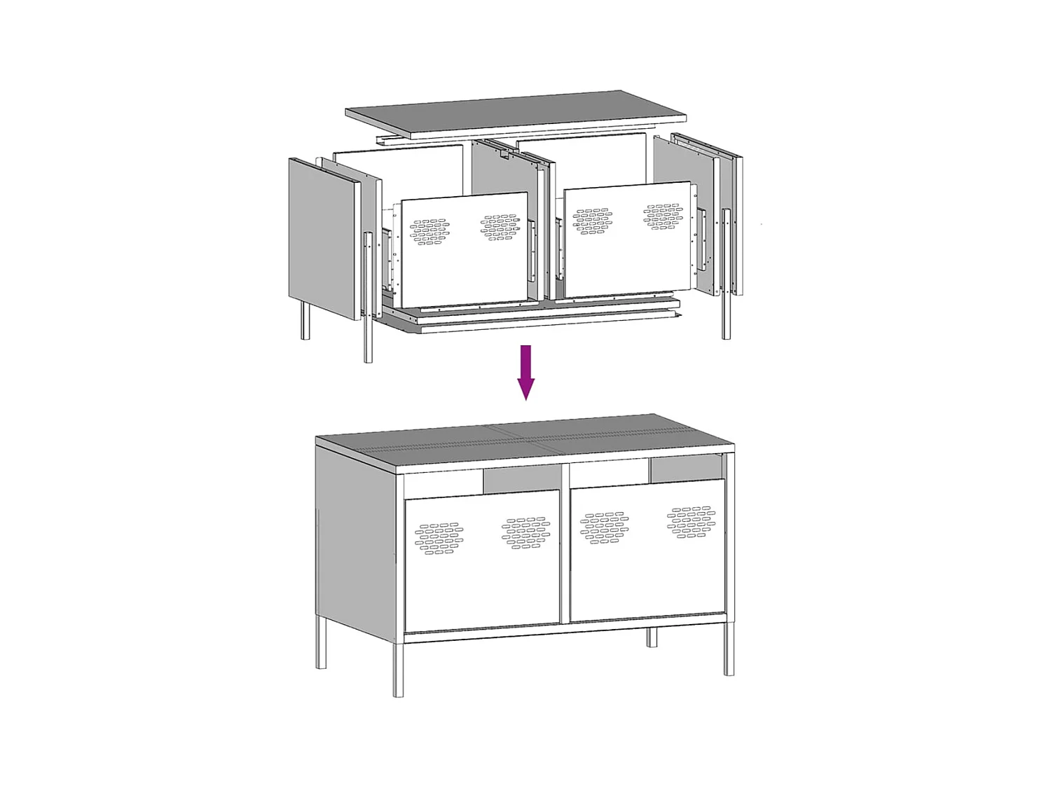 Mueble de TV amarillo mostaza 68x39x43,5 cm acero laminado en frío