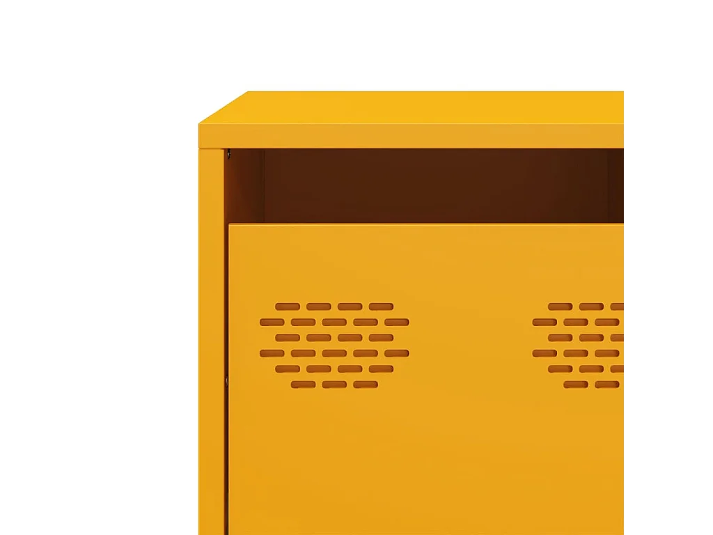 Mueble de TV amarillo mostaza 68x39x43,5 cm acero laminado en frío