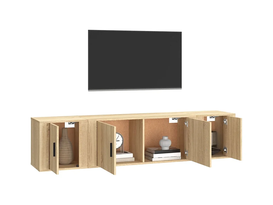 Ensemble de meubles TV 3 pcs Chêne sonoma Bois d'ingénierie