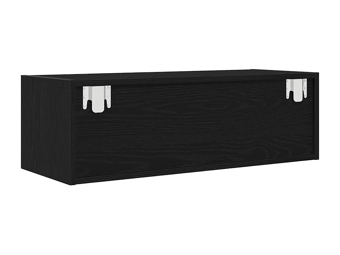 Mobile TV in rovere nero 80x31x25,5 cm in legno ingegnerizzato