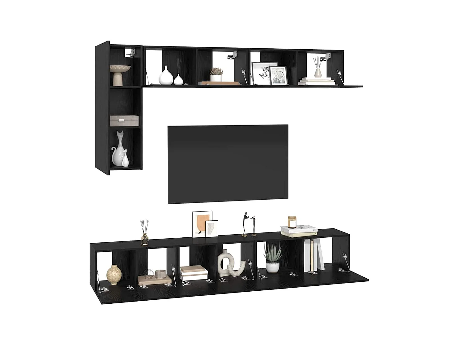 Ensemble meuble TV 6 pcs Chêne noir 30,5 x 30 x 90 cm