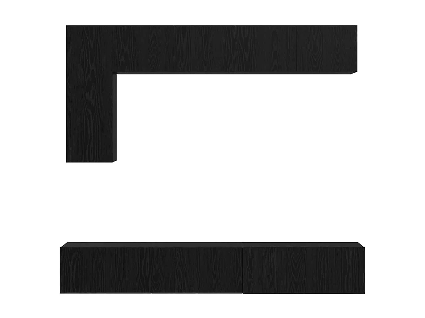 Set di mobili TV da 6 pezzi in rovere nero 30,5 x 30 x 90 cm