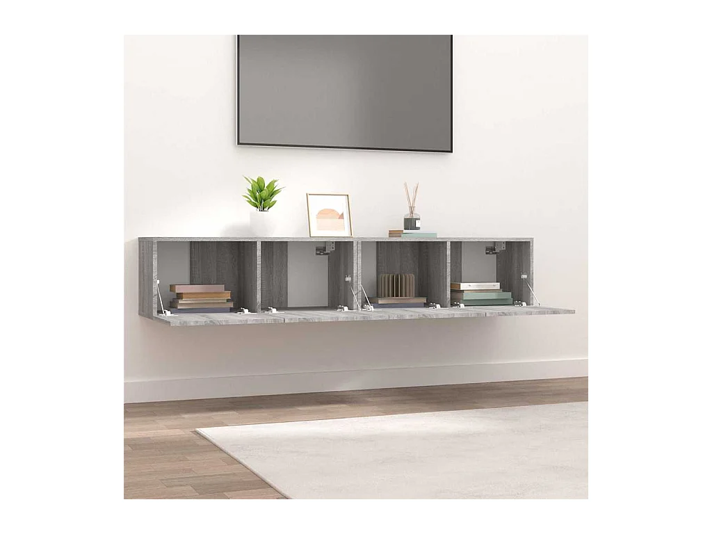 Meubles TV 2 pcs sonoma gris 80x30x30 cm bois d'ingénierie