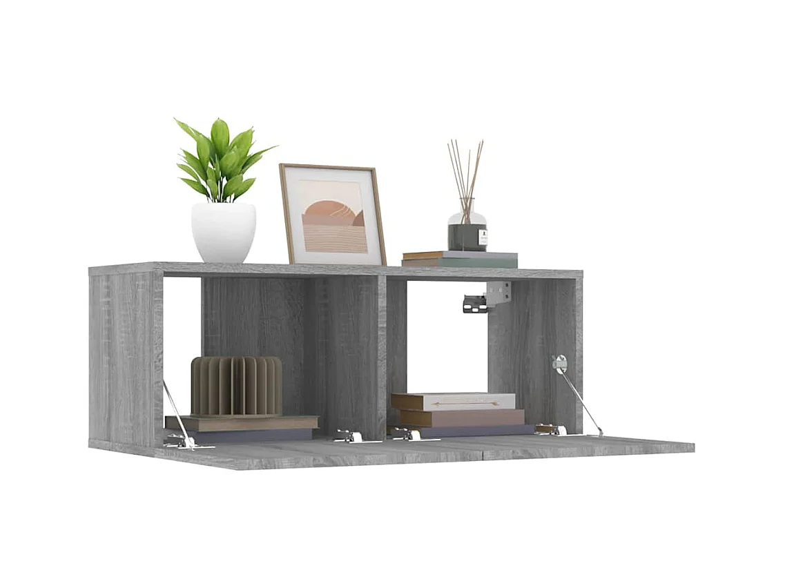 Meubles TV 2 pcs sonoma gris 80x30x30 cm bois d'ingénierie