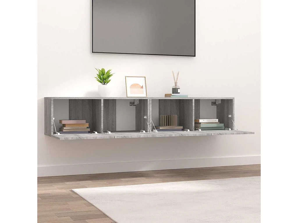 Mobile TV 2 pezzi grigio sonoma 80x30x30 cm in legno ingegnerizzato