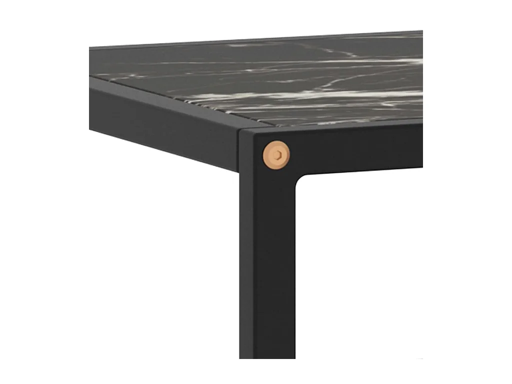 Meuble TV noir avec verre marbre noir 100x40x40 cm