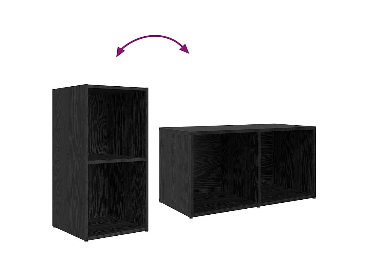 Mobile TV 3 pezzi Nero 107 x 35 x 37 cm Legno ingegnerizzato