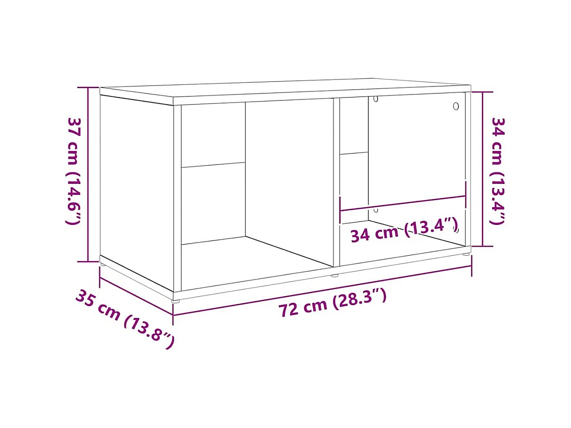 Mobile TV 3 pezzi Nero 107 x 35 x 37 cm Legno ingegnerizzato