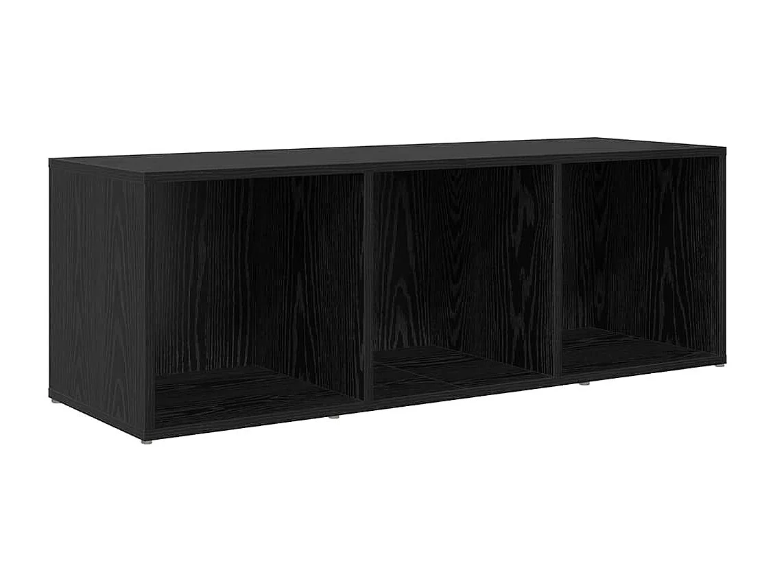 Mueble de TV de 3 piezas Negro 107 x 35 x 37 cm Madera de ingeniería
