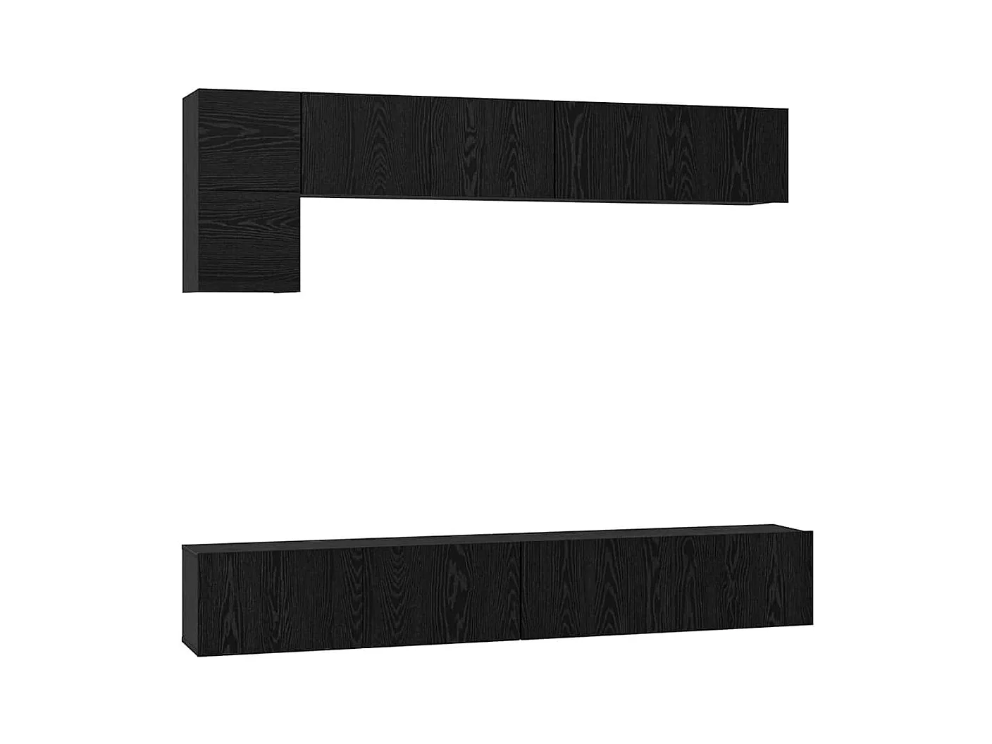 Ensemble meuble TV Montage mural 5 pcs Chêne noir